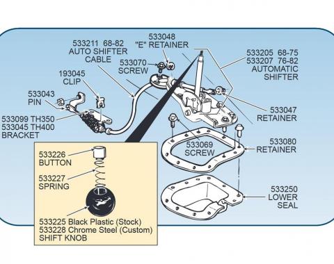 68-76 Lower Shifter Seal / Boot - Automatic