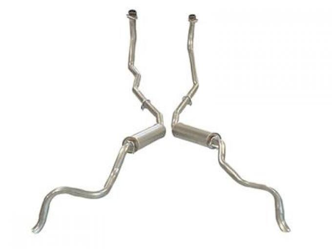 61-62 2" Exhaust System - With Round Offroad Mufflers - No Crossover