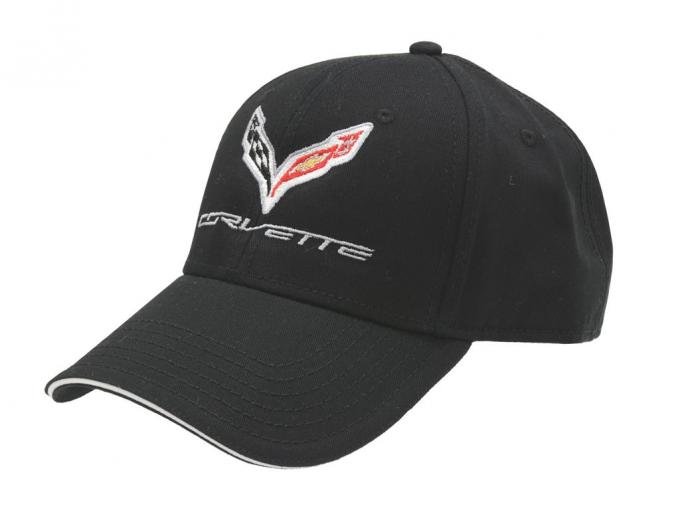 Black C7 Embroidered Logo Low Profile Brushed Cotton Twill Hat