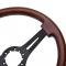 1969-1982 Corvette Steering Wheel - Black 3 Spoke Mahogany Laminated