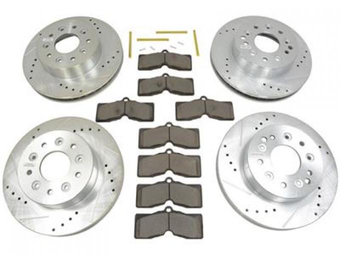 65-82 PowerStop Z23 Cross Drilled & Slotted Brake Rotors Kit w/ Brake Pads