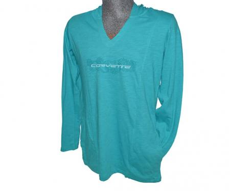 Womens Tunic Caribbean Green Hoodie