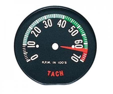 60 6500 Red Tach / Tachometer Face - 1960 Early White Numbers