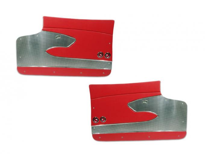 59 Deluxe Door Panel Leather Pair Motor City Vettes
