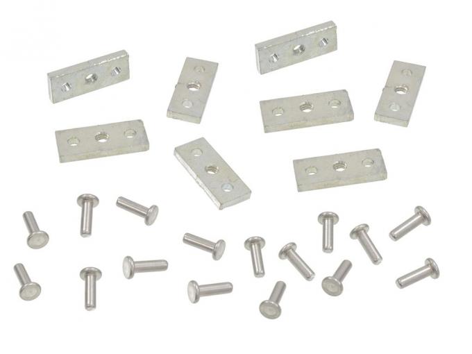 63-67 Rear Exhaust / Valance Panel Nut Plate and Rivet Set