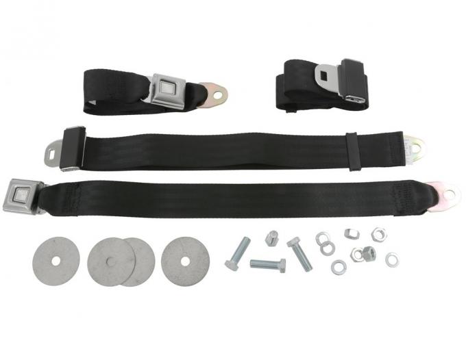 68-96 Seat Belt - Replacement Car Set Black