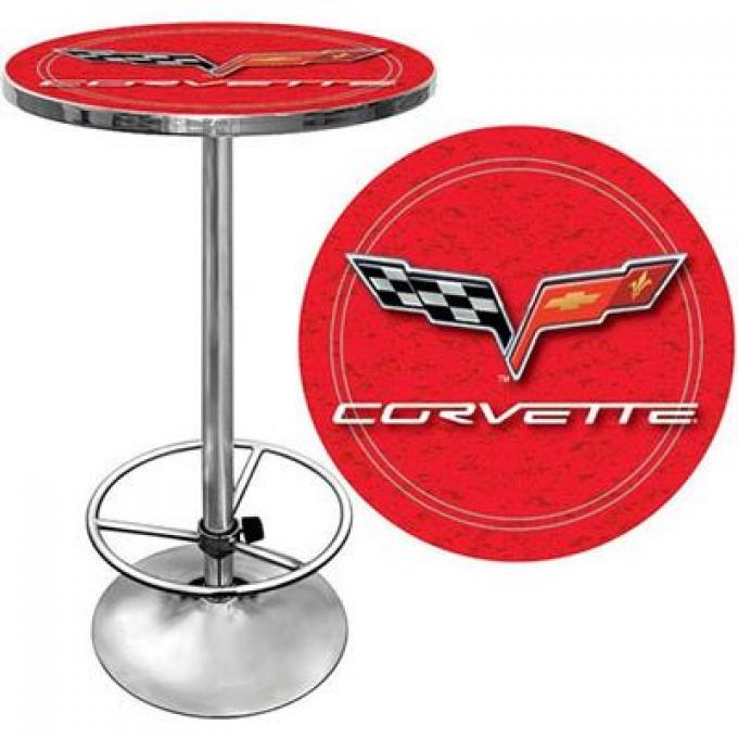 28" Red Pub Table With C6 Logo