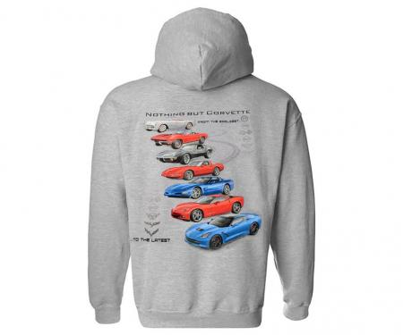 Nothing But Corvette Gray Pullover Hoodie / Hooded Sweatshirt