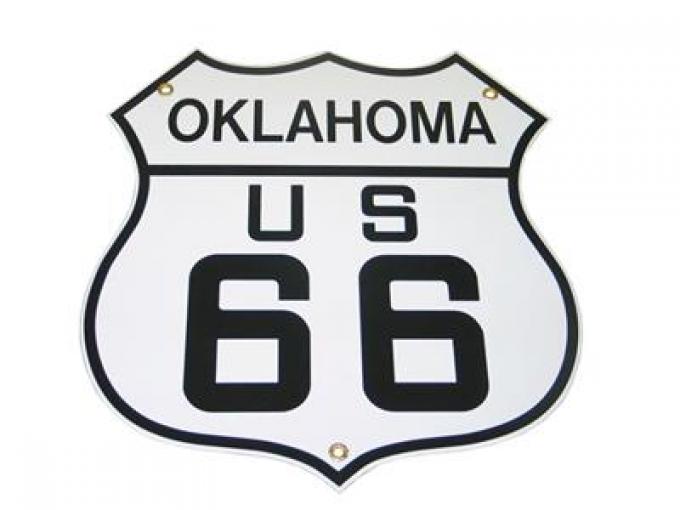 Route 66 Oklahoma 12" Diecut Porcelain Sign