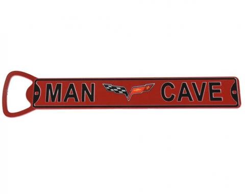 C6 Man Cave 7" Metal Bottle Opener