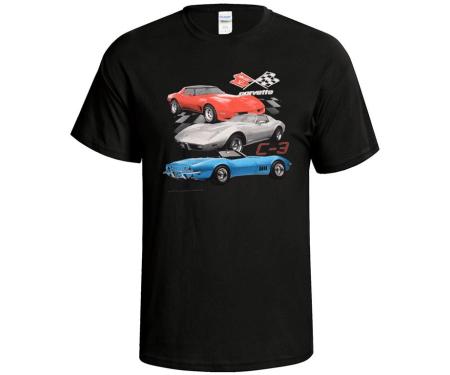T-Shirt C3 Black 3 Car Front Print