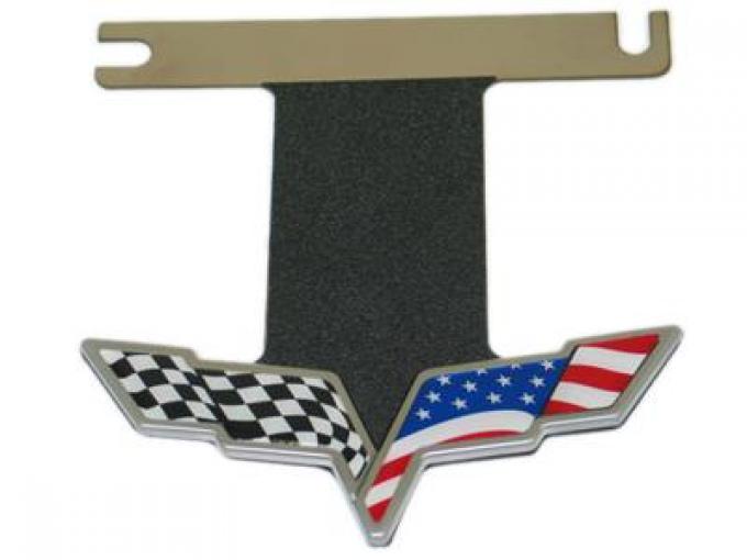 05-13 Exhaust Dress Up Plate - American Flag Outline - Stainless Steel