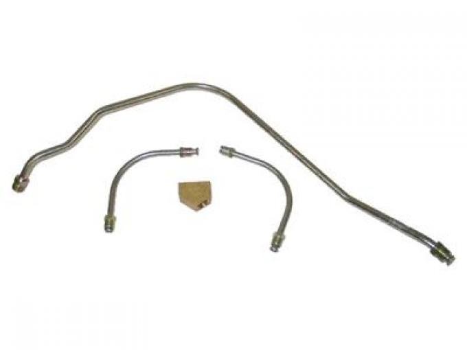 66 Fuel Line - 425 HP 3 Piece With Special Y Block - Stainless Steel