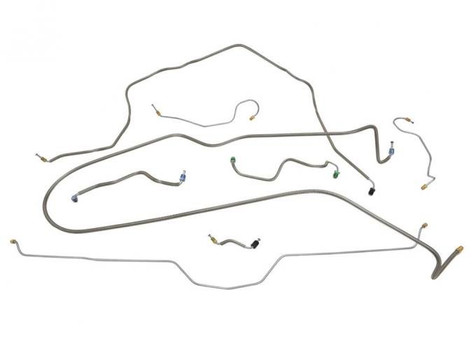 70-73 Brake Line Set - Steel For Full Car Power Brakes