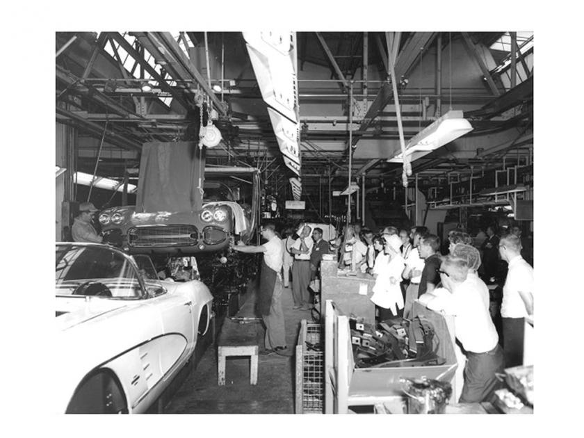 Moving Down the Line Rare Corvette Photo Motor City Vettes