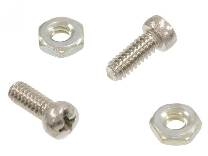 68-72 Windshield Wiper Door Adjusting Stop Screws And Nuts - 4 Pieces