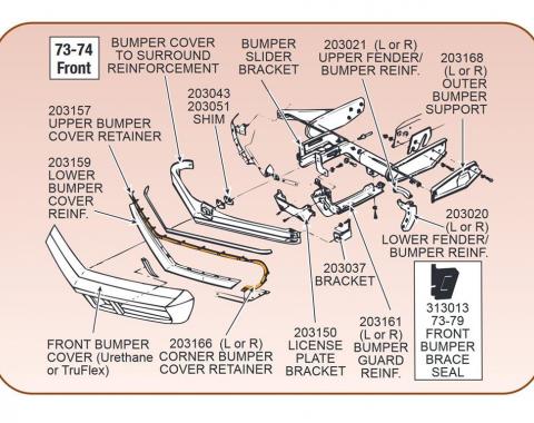 73-74 Front Bumper Bar To Support Shim - Thick 1/8" (set Of 2)