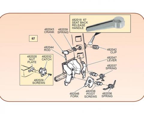 67 Seat Bottom Catch Screws