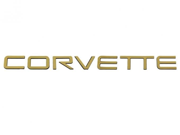 91-96 Rear Bumper CORVETTE Emblem - Golden Finish