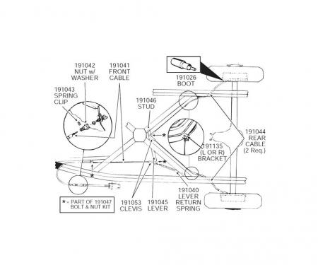 53-62 Parking / Emergency Brake Idler Lever Return Spring - Undercar