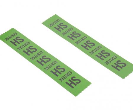 68-72 Front Coil Spring Labels / Decals - HS 350 Standard