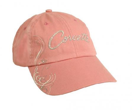 Ladies Pink Corvette Sparkle Script Hat