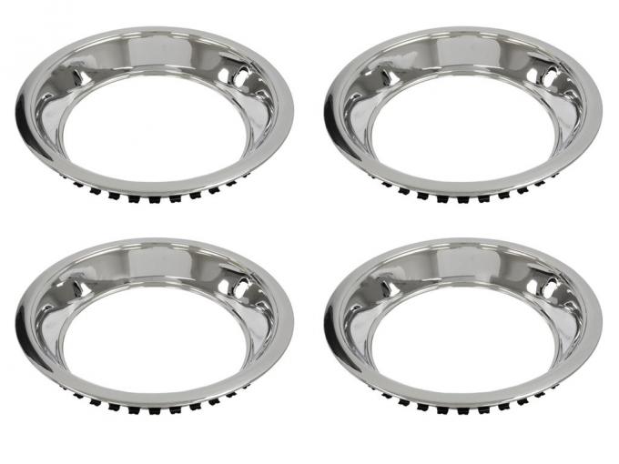 69-82 Rally Wheel Trim Ring - Stainless Steel With Inner Stepped Edge - Set of 4