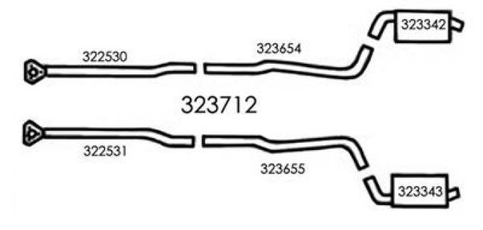 1968 Exhaust System Deluxe 427 4-Speed 2 1/2" Magnaflow