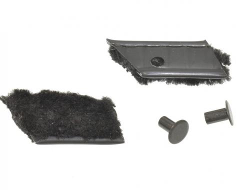 64-67 Door Moulding Repair Kit - Coupe Rear Inner Corner Felt With Rivets