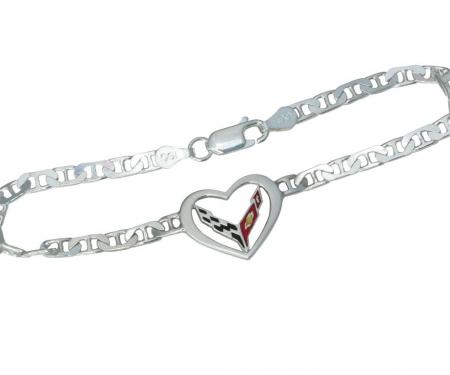 C8 Heart Braclet- Sterling Silver