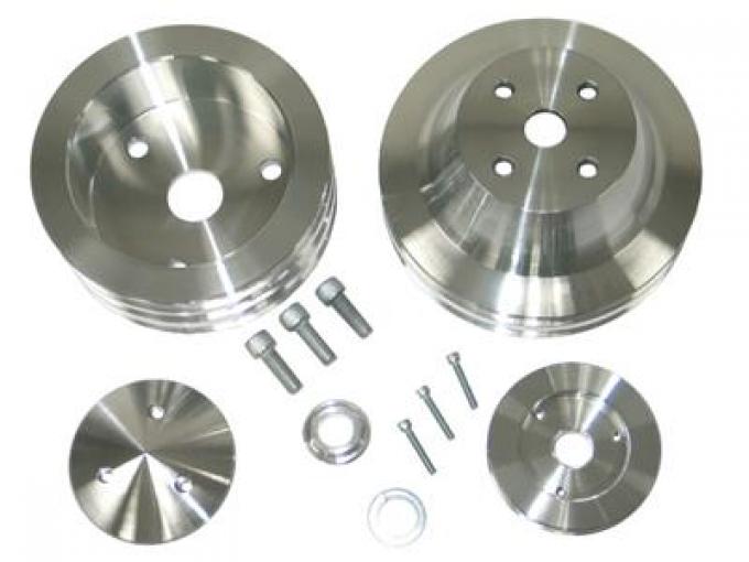 71-82 March 350 Engine Pulley System - Polished Finish - Water Pump - P/S - A/C