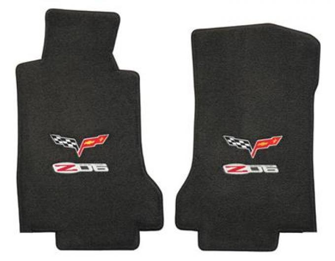 2006-2007E C6 Floor Mats Ebony C6 Z06 Double Logo Lloyd Design