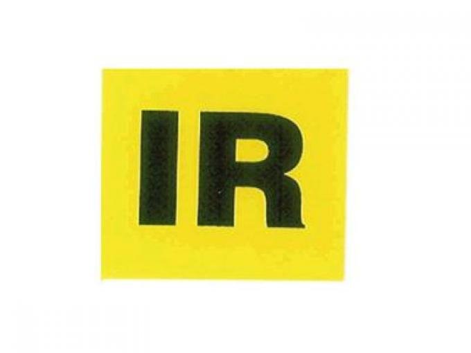 66-68 Valve Cover Engine Code Decal "IR" L71 435HP 4 Speed