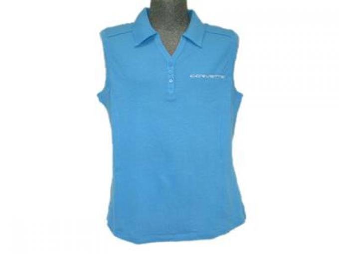 Polo Womens Blue Corvette Sleeveless Polo