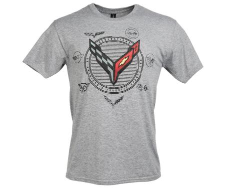 T-Shirt Men’s 8 Generations Americas Favorite Sports Car Gray