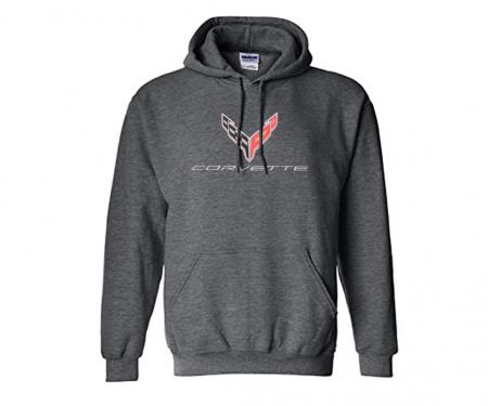 Charcoal Hoodie/Hood Sweatshirt With C8 Logo