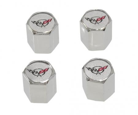 Valve Stem Cap With C5 Logo - Chrome - Set Of 4