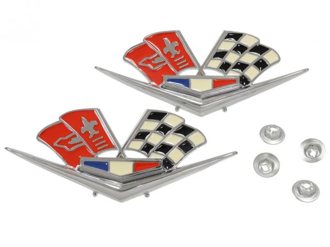 62-63 Side Fender Flag Emblem - Thin - Foreign Reproduction