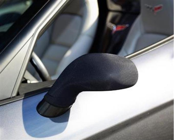 97-19 NoviStretch Mirror Covers - Black Synthetic Stretch Mesh