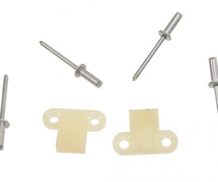69-72 Windshield Wiper Door Stop With Rivets - Plastic - On Body - Pair