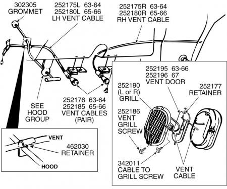 63-64 Vent Cable Assembly - No Air Conditioning