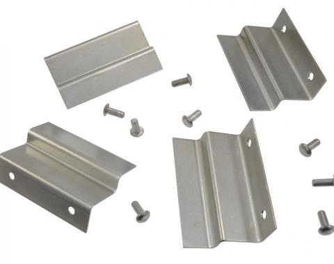 1956-1962 Kick Panel Mount Bracket Set - 4 Brackets With 8 Rivets