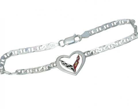 C8 Heart Braclet- Sterling Silver