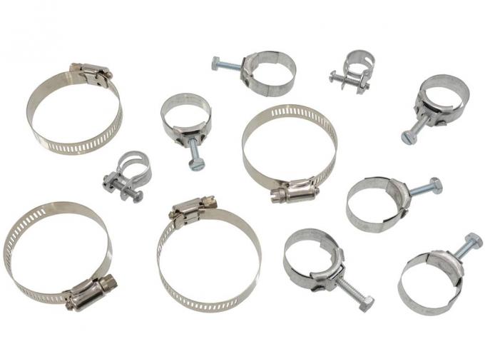 70-72 Radiator And Heater Hose Clamp Set - 350 Without Air Conditioning - 12 Pie