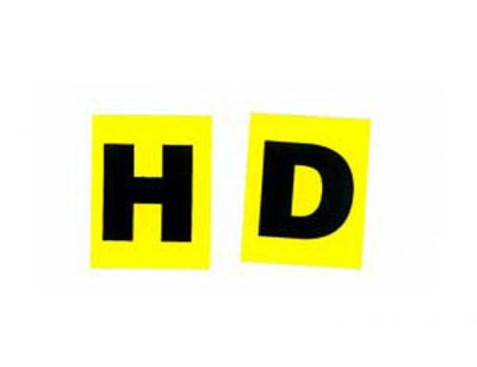66-67 Valve Cover Engine Code Decal "HD" L79 350 HP K19 Plus 4 Speed