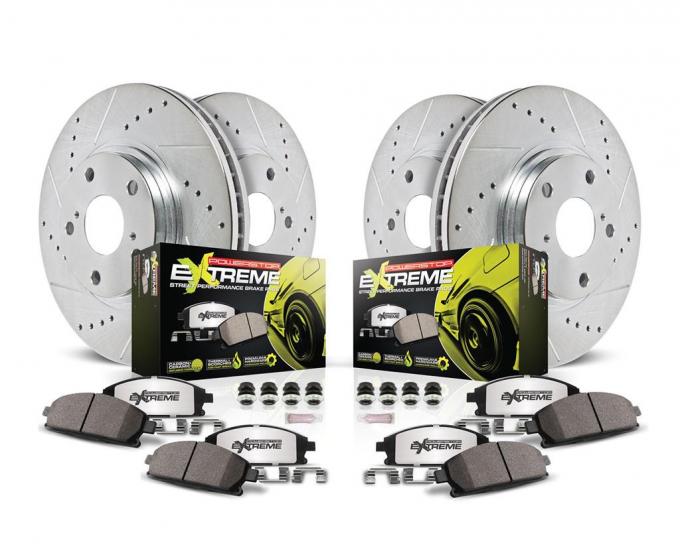 97-04 PowerStop Z26 Cross Drilled & Slotted Brake Rotors with Pads Kit