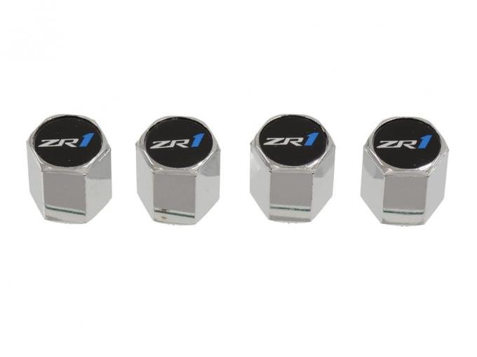 Valve Stem Caps With C6 ZR1 Logo - Chrome - Set of 4