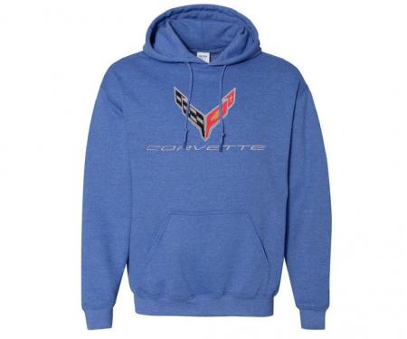 Blue Hoodie/Hooded Sweatshirt With C8 Logo