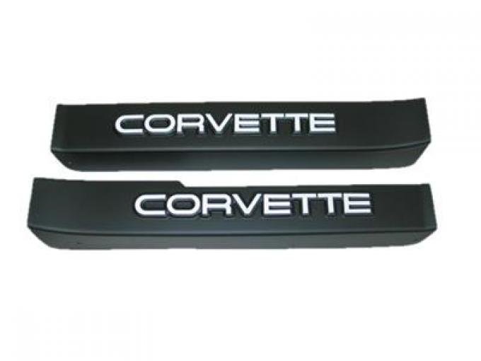84-87 Door Sill Protection Covers - Black With White Logo