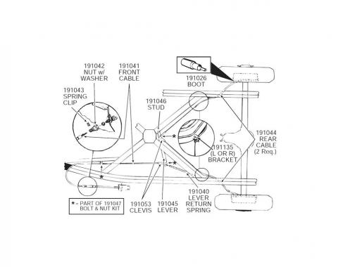 53-62 Parking / Emergency Brake Idler Lever Return Spring - Undercar